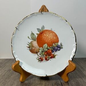 VTG Schumann Arzberg Germany Bavarian Citrus Platter Gold Trim Decorative Plate